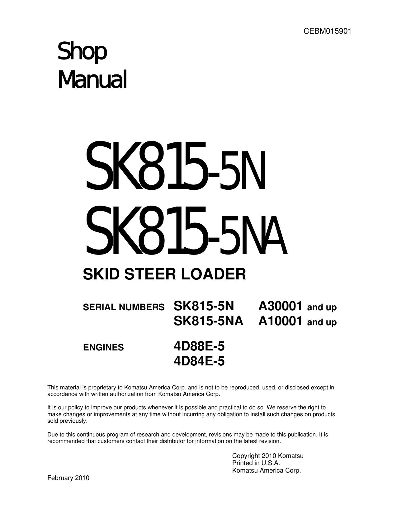 SK815-5N SK815-5NA Shop Manual